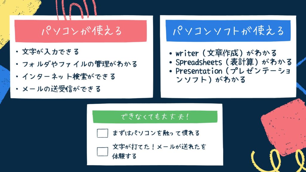 基本的なパソコンスキル